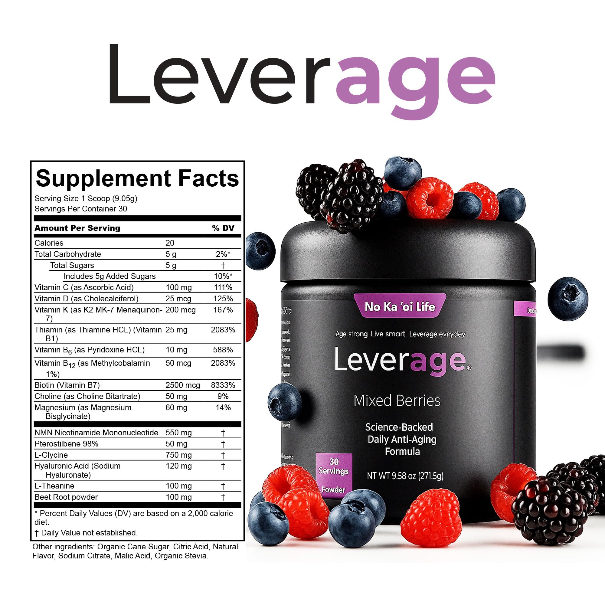 Leverage powder dissolving in water demonstrates easy mixing for refreshing hydration and energy.