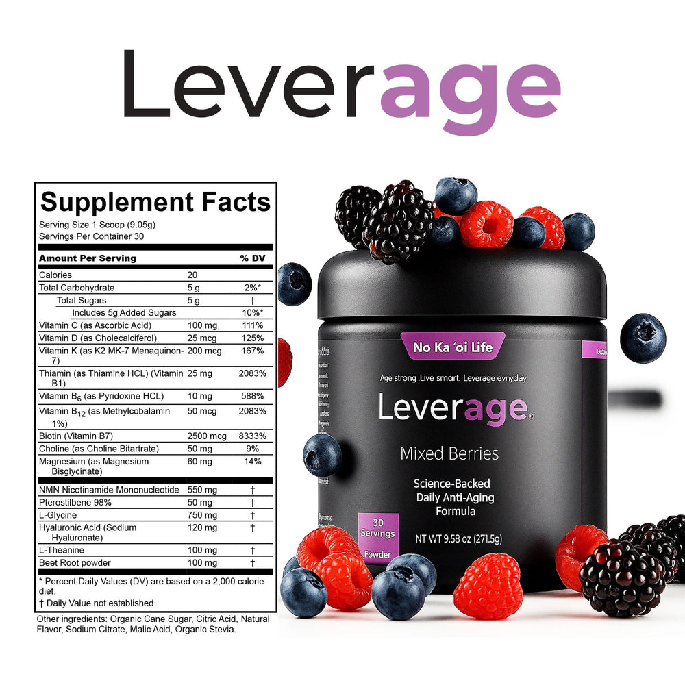 Leverage powder dissolving in water demonstrates easy mixing for refreshing hydration and energy.