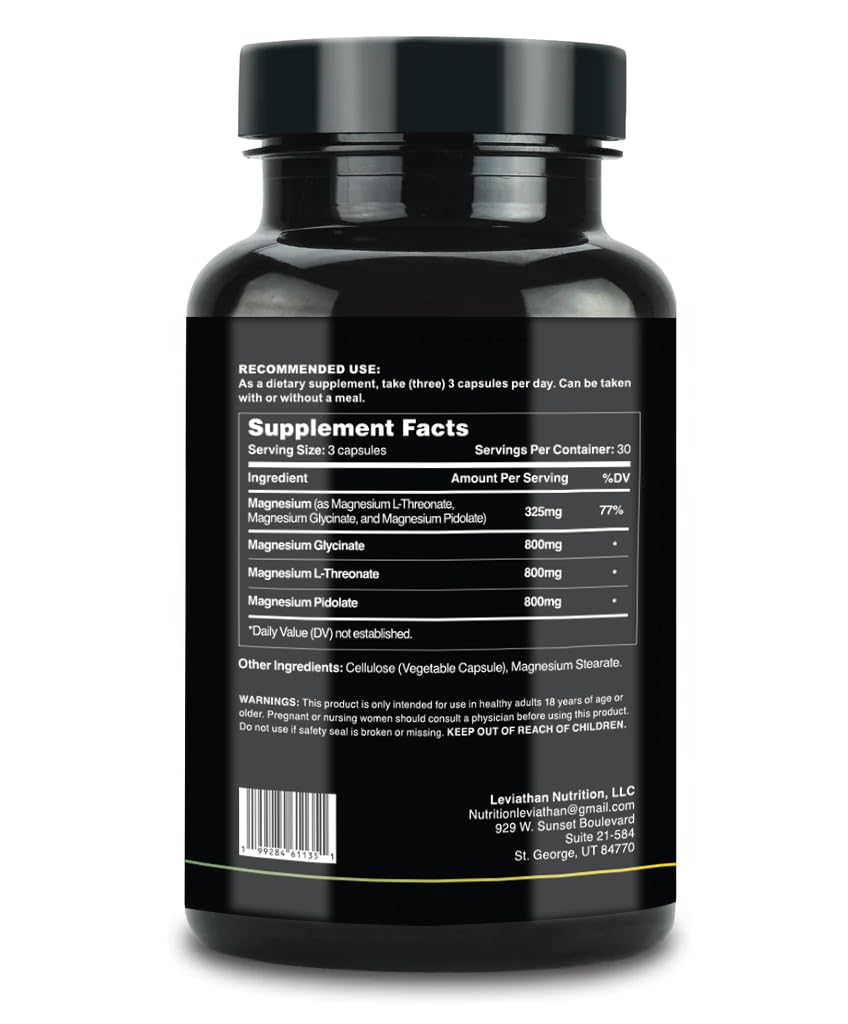 Leviathan Nutrition Full Spectrum Magnesium capsule closeup showing high potency mineral blend
