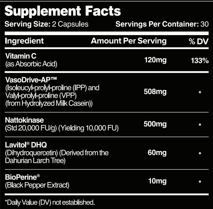 Leviathan Nutrition Hemo Flow nattokinase ingredients detail for potential circulatory support.