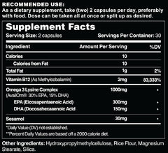 Leviathan Nutrition omega-3 capsules pour shot showing easy daily dosing.