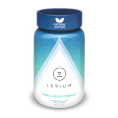 Levium GABA and L-Theanine capsules scene suggesting calm focus.