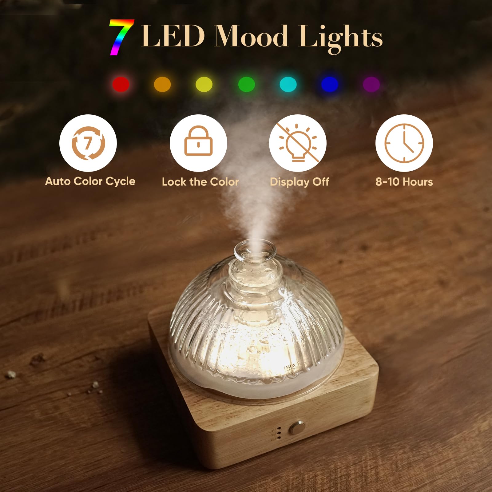 Levoair seven color LED light creates ambient mood for relaxation