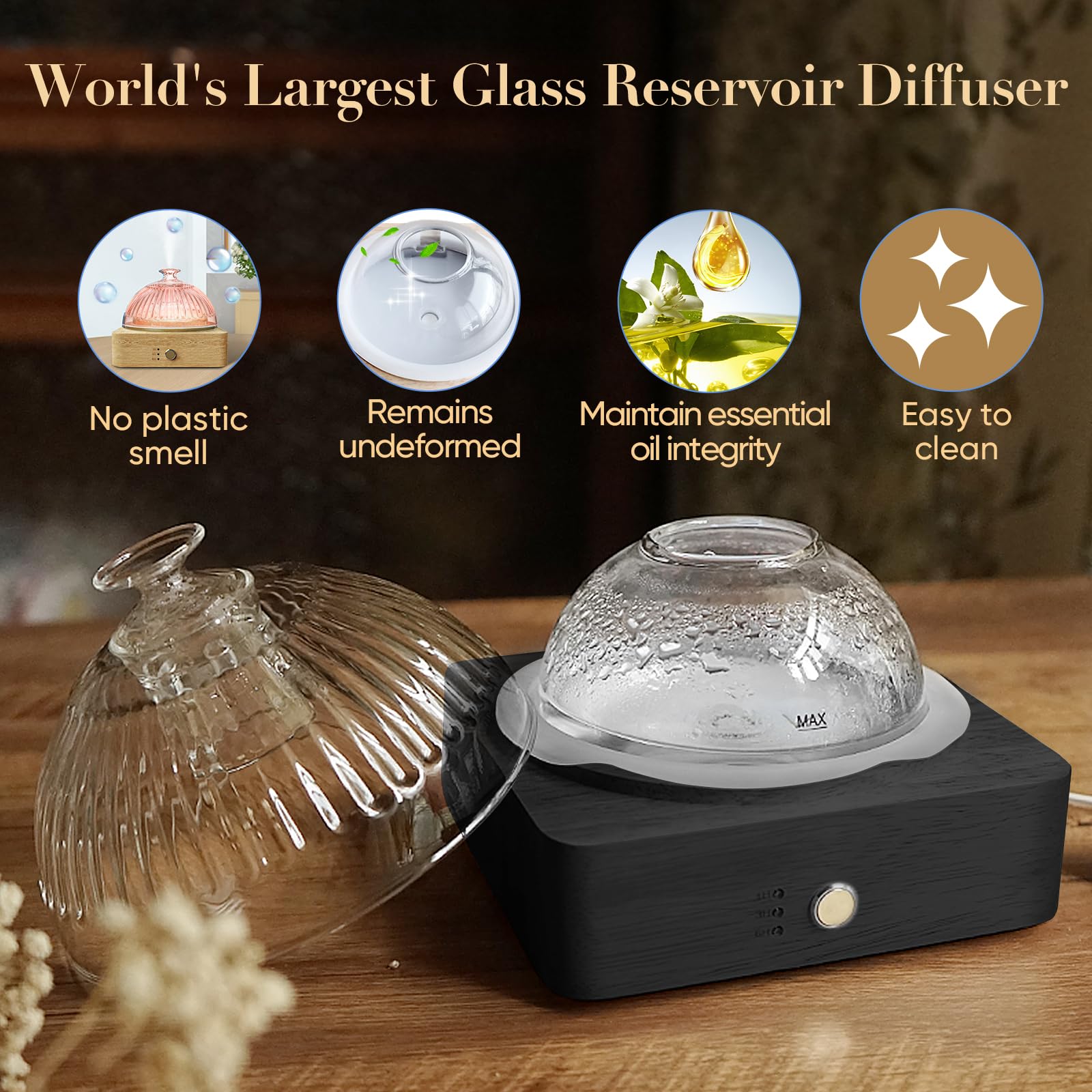 Levoair base de madera aporta elegancia natural al difusor