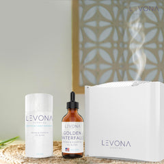 Levona Scent Golden Waterfalls packaging gift box showcases a thoughtful fragrance gift.