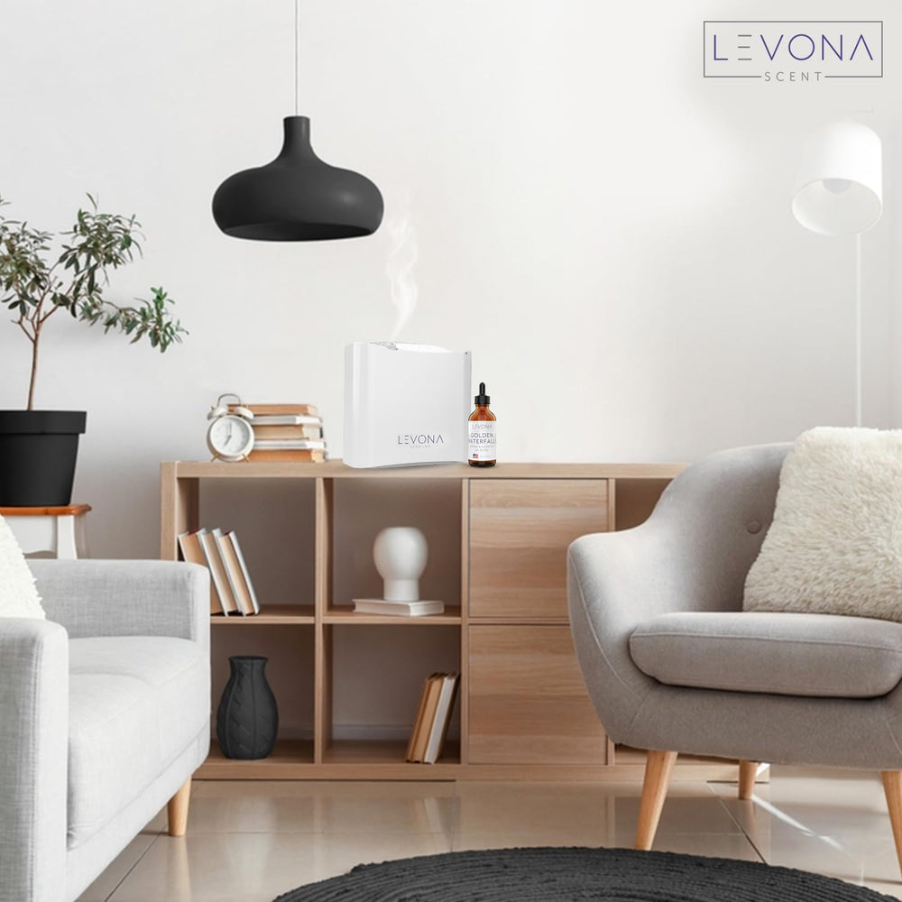 Levona Scent Golden Waterfalls room ambiance evokes refreshing notes for a calm space.