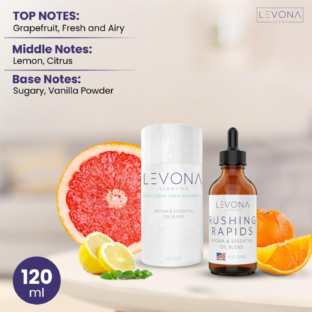 Levona Scent Rushing Rapids diffuser in action with citrus-forward aroma