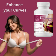Lexford Booster capsules close-up highlights natural ingredients for potential bust enhancement.