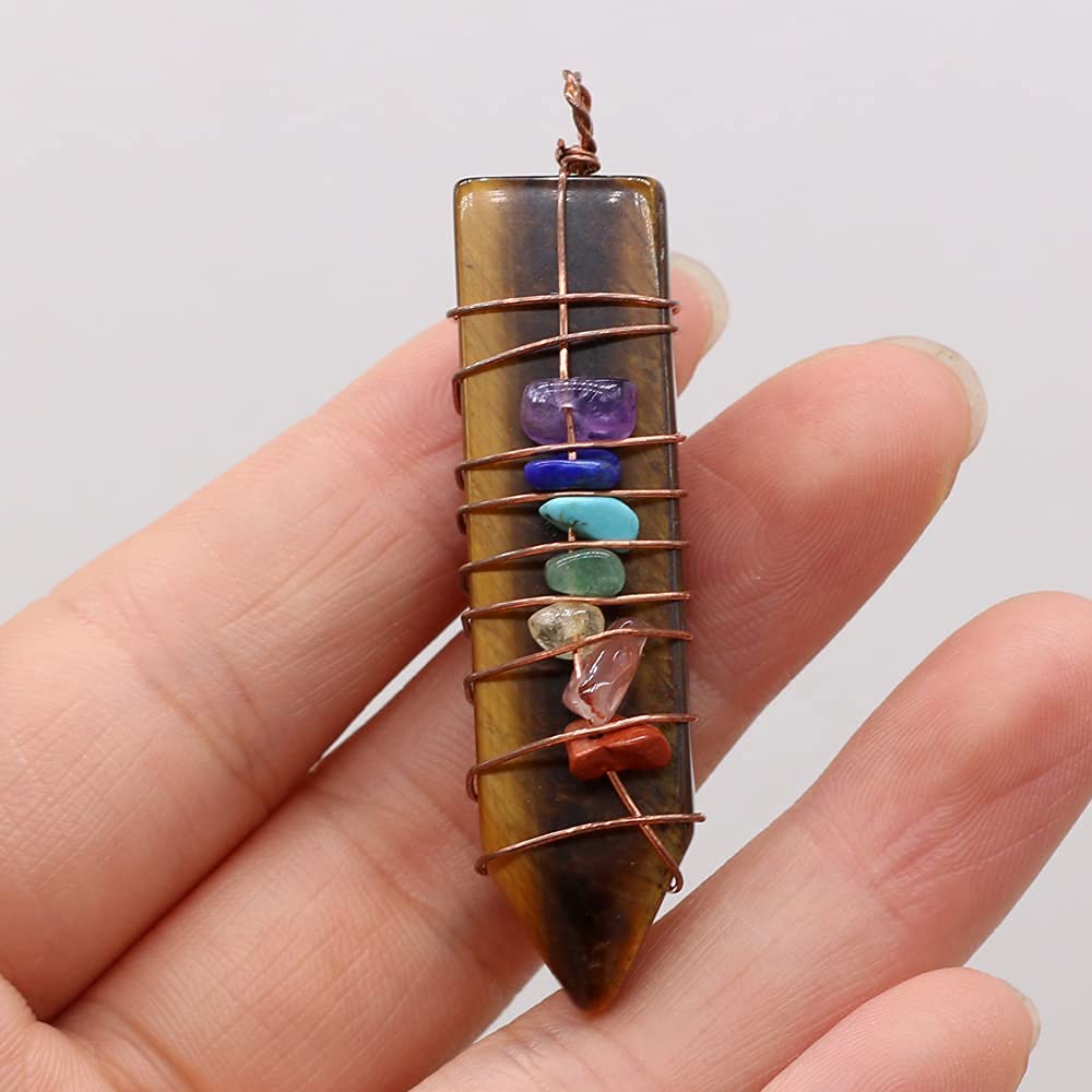 LHJ black agate pendant with copper wrap and wire detail.