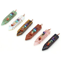 LHJ cone 7chakra pendant close-up for jewelry making and meditation.