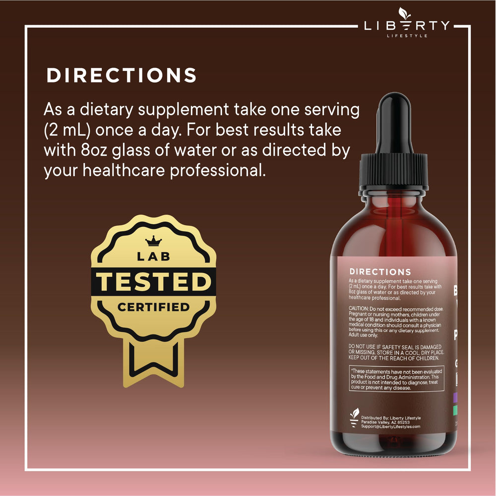 Liberty Lifestyle Defend Wormwood USA non-GMO stamp signals product quality.