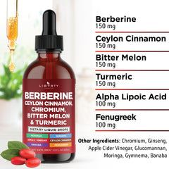 The Liberty Lifestyle immune-support liquid features ginseng and bitter melon for daily wellness.