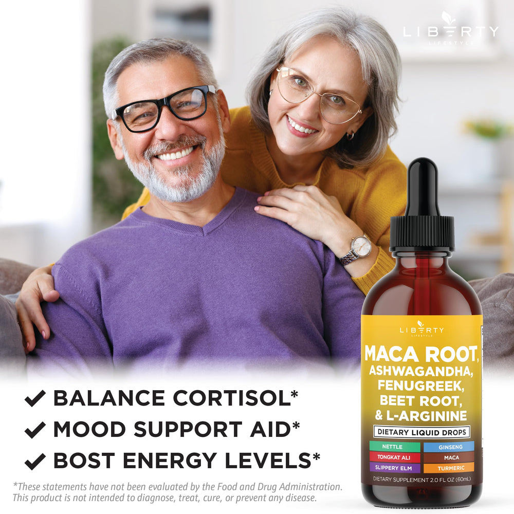 Liberty Lifestyle L-Arginine liquid drops for convenient daily use.