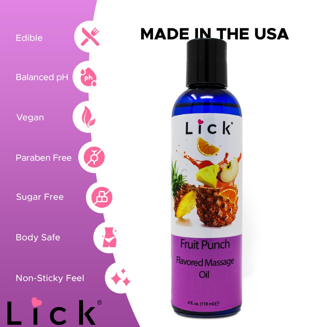 LICK Fruit Punch natural oils maintain skin hydration and a silky touch.