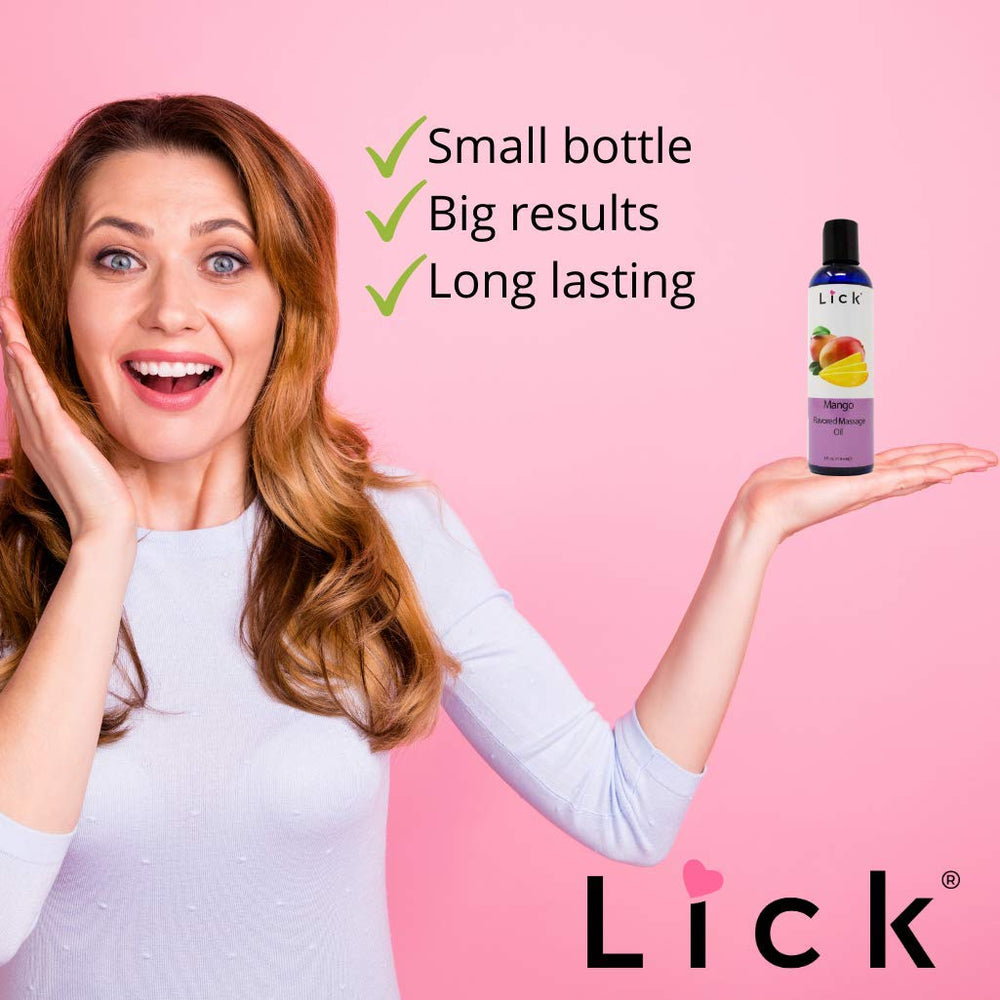 LICK mango oil blends sweet almond oil and vitamin E for nourished skin.