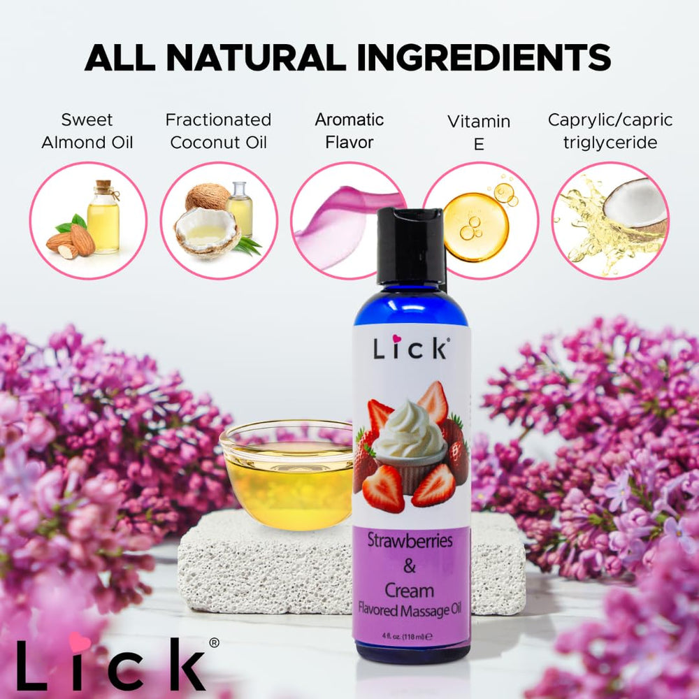 LICK date-night moment with flavor-infused massage oil enhancing closeness.