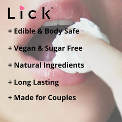LICK vitamin E enriched massage oil texture highlighting skin nourishment.