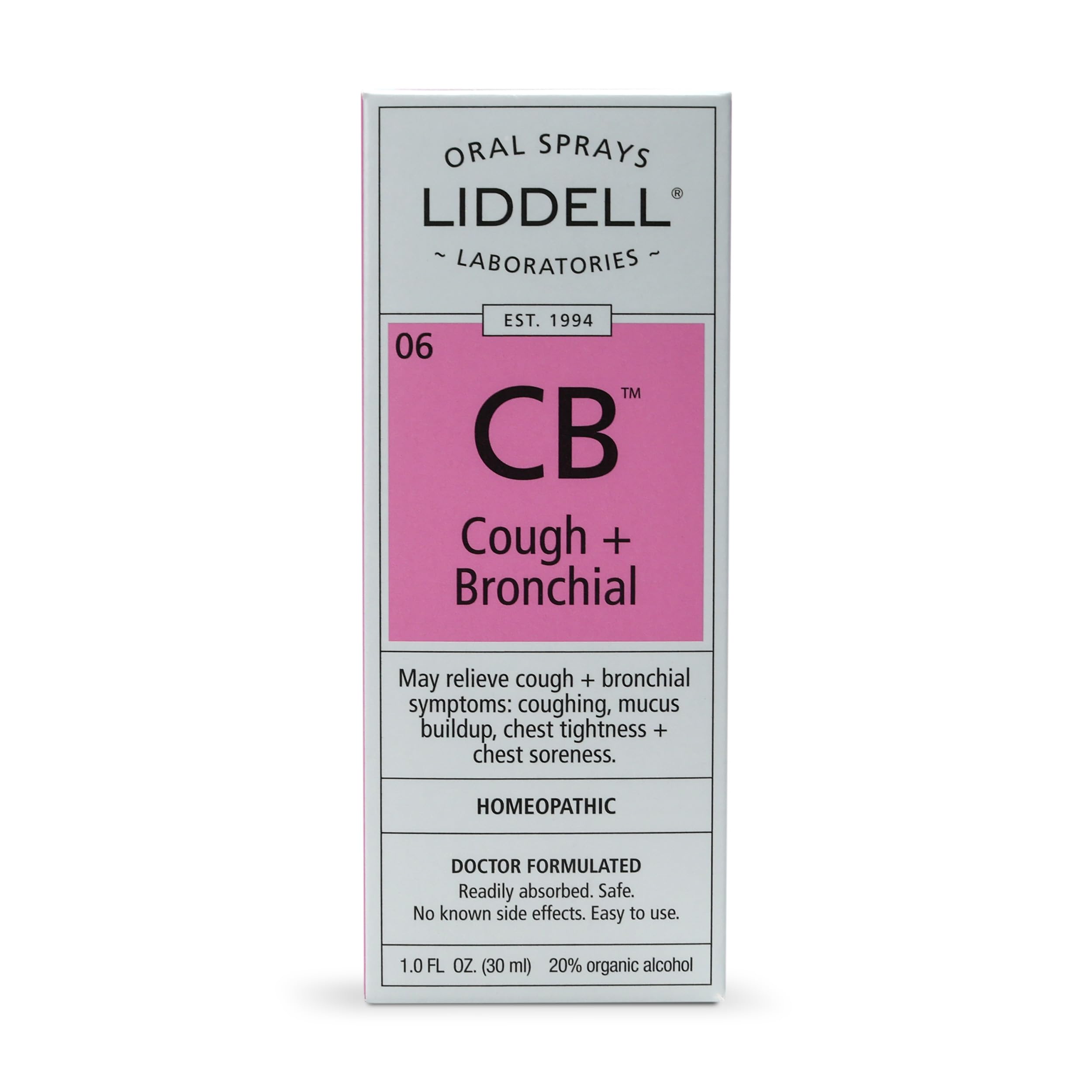 Liddell bottle with label showing natural formula