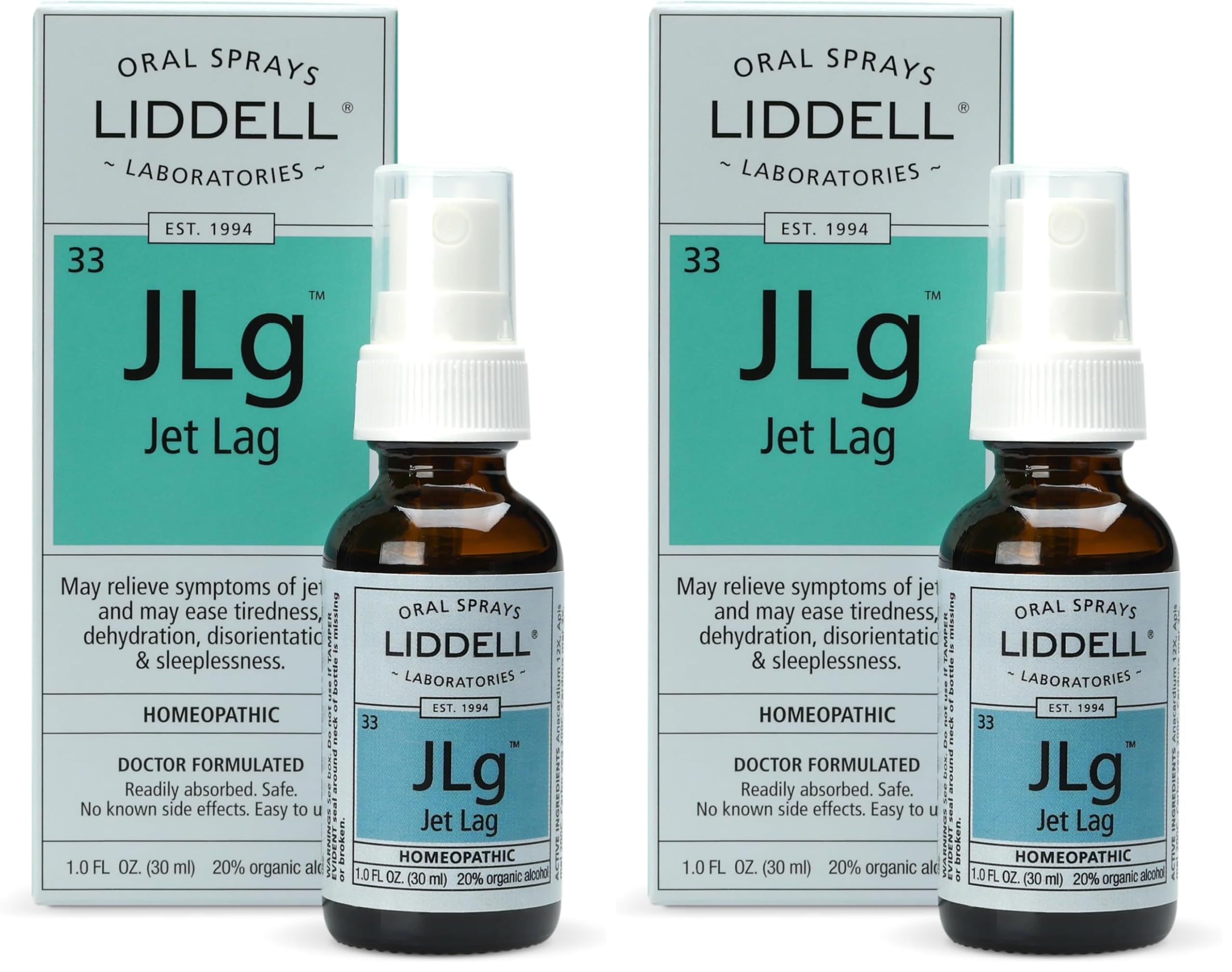 Liddell Jet Lag Remedy bottle front view for on-the-go relief