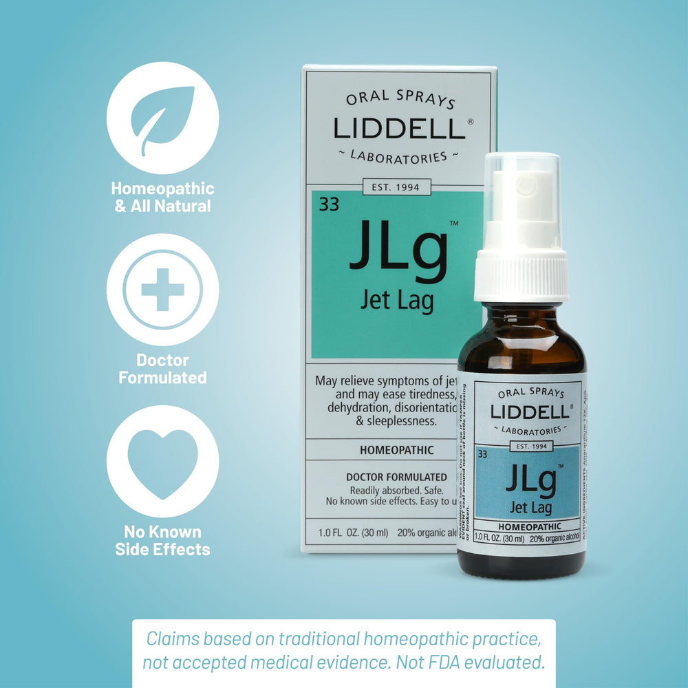 Liddell Jet Lag Remedy on a table with travel-readiness vibe
