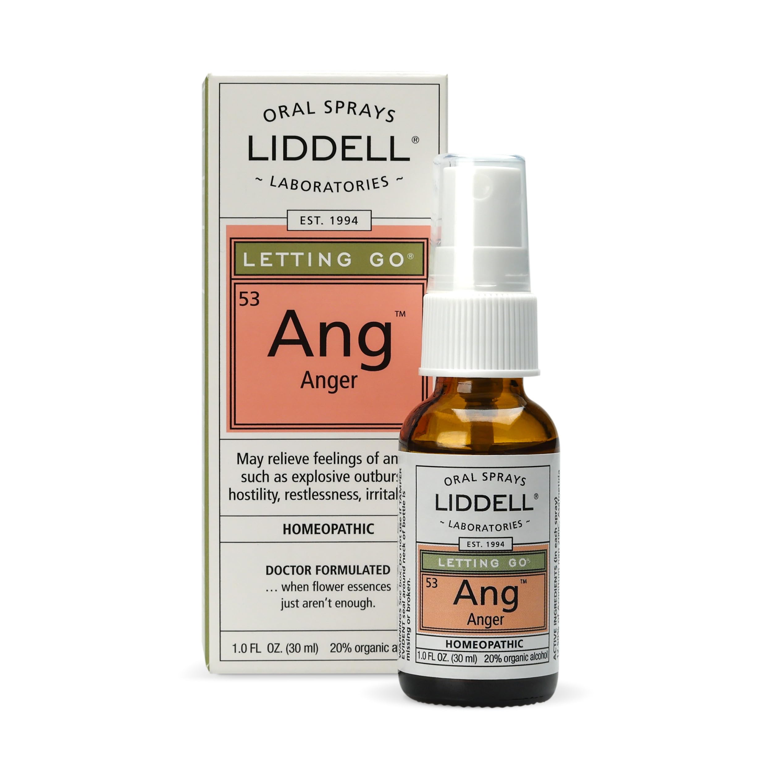 Liddell Letting Spray Go Anger bottle for convenient on-the-go mood support.
