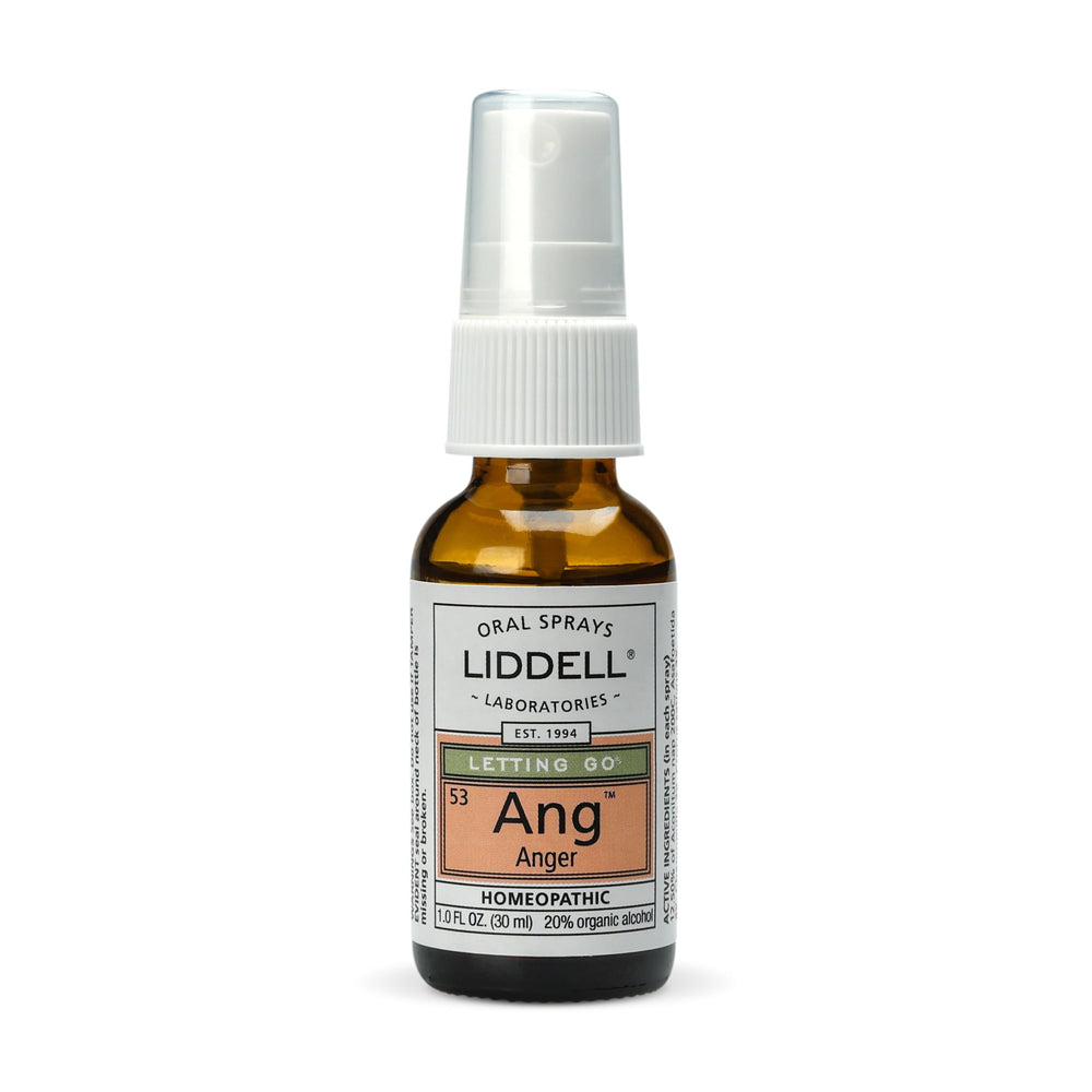 Liddell Letting Spray Go Anger under-tongue application demonstrates quick use.