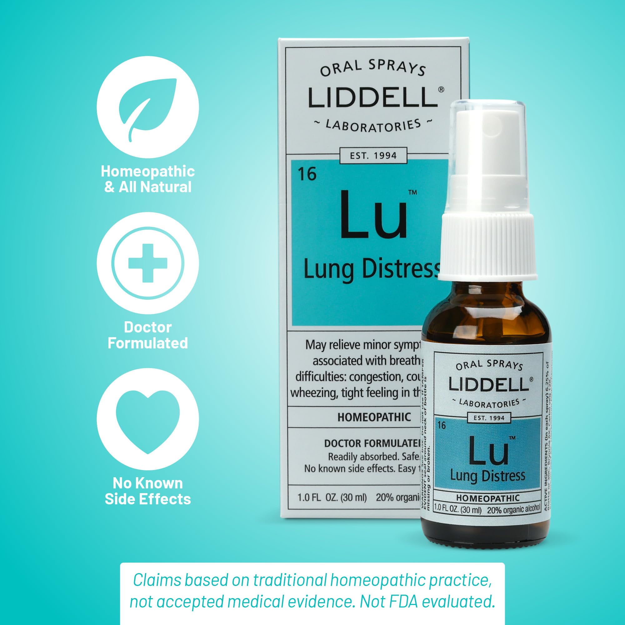Liddell Lung Distress packaging display shows USA-made quality assurance