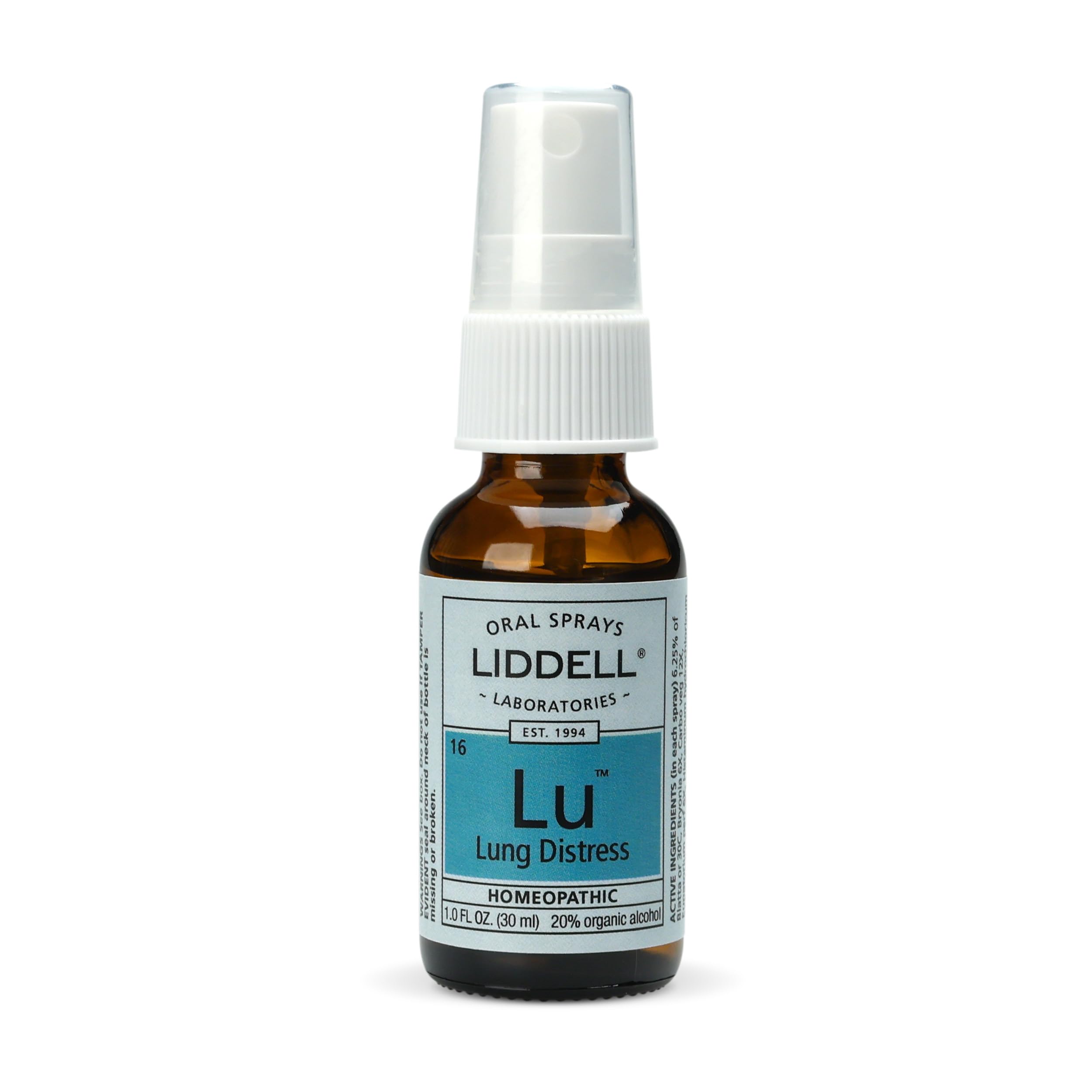 Liddell Lung Distress spray under tongue highlights fast-acting delivery