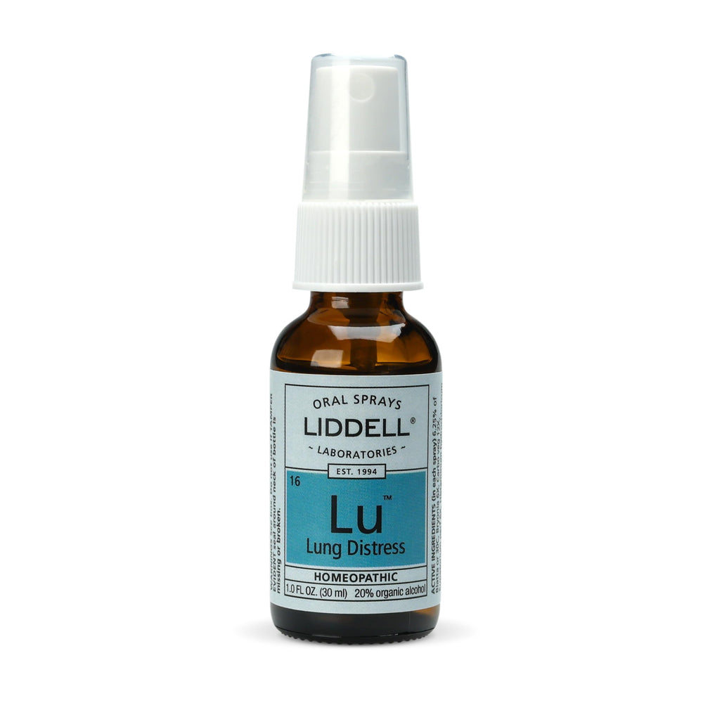 Liddell Lung Distress spray under tongue highlights fast-acting delivery