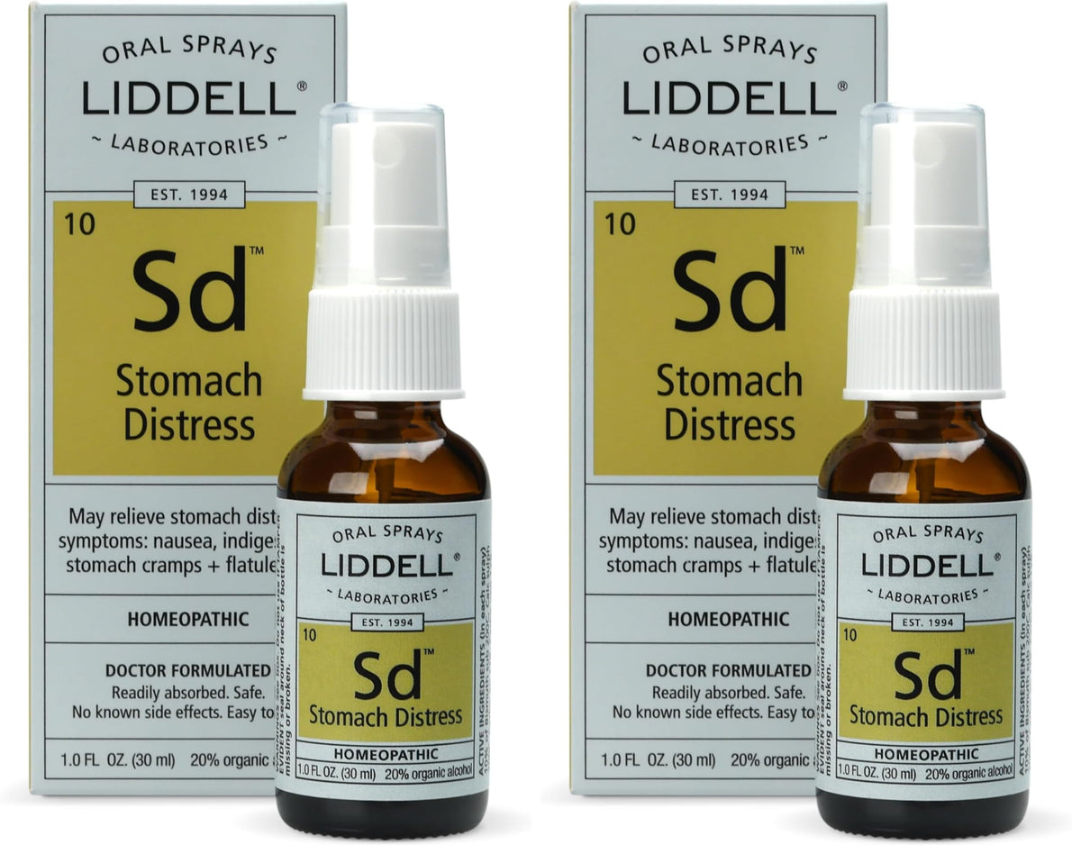 Liddell stomach distress bottle front view for quick reference during use