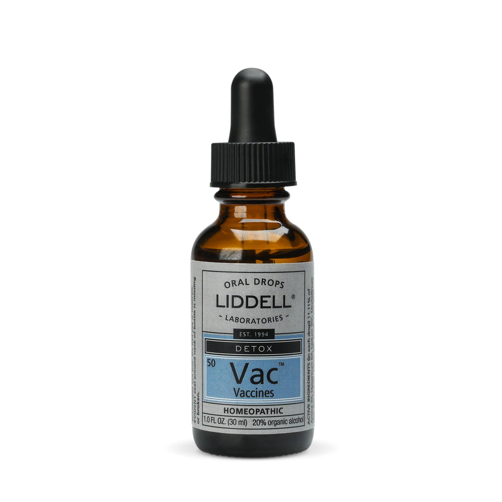 Liddell Vaccine Detox Drops label close-up highlighting natural formula and USA-made quality.