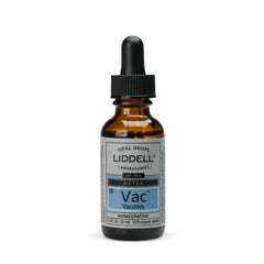 Liddell Vaccine Detox Drops label close-up highlighting natural formula and USA-made quality.