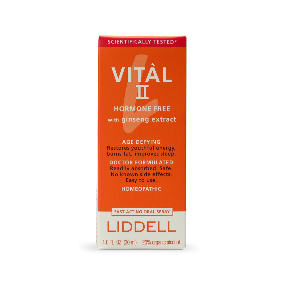 Front packaging display of Vital II homeopathic spray
