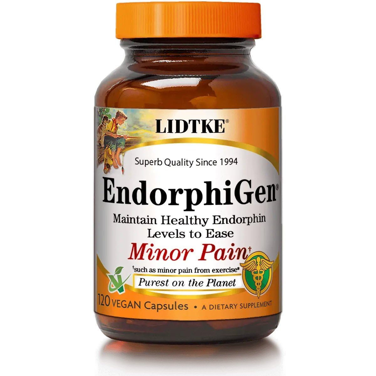 Lidtke Endorphigen bottle front view for daily wellness routine.