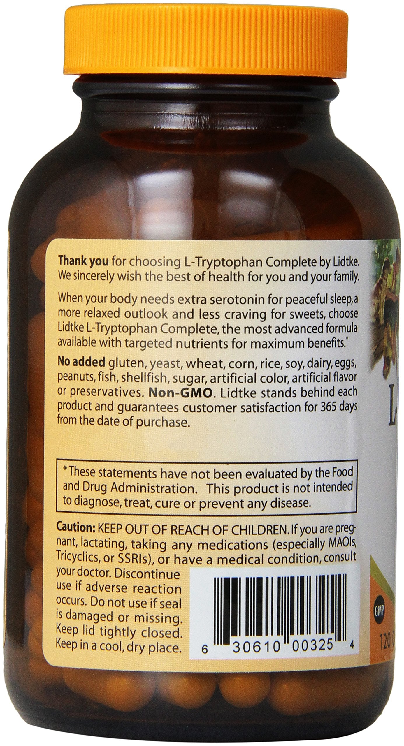 Lidtke L-Tryptophan Complete capsules close-up suggesting calm mood support