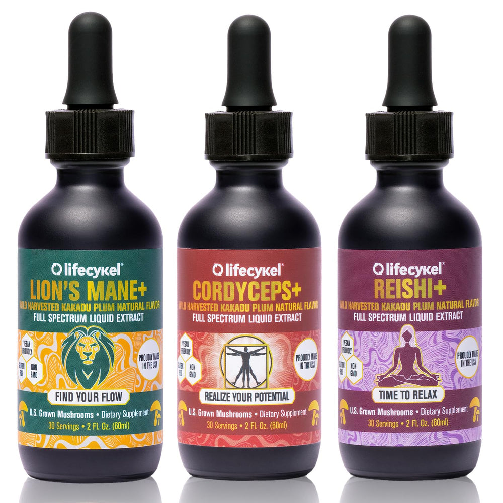 Life Cykel Athletes Pack bottle shows full-spectrum tincture for daily energy and focus.