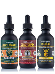 Life Cykel This Is It Pack bottle showing triple‑action mushroom blend for daily vitality