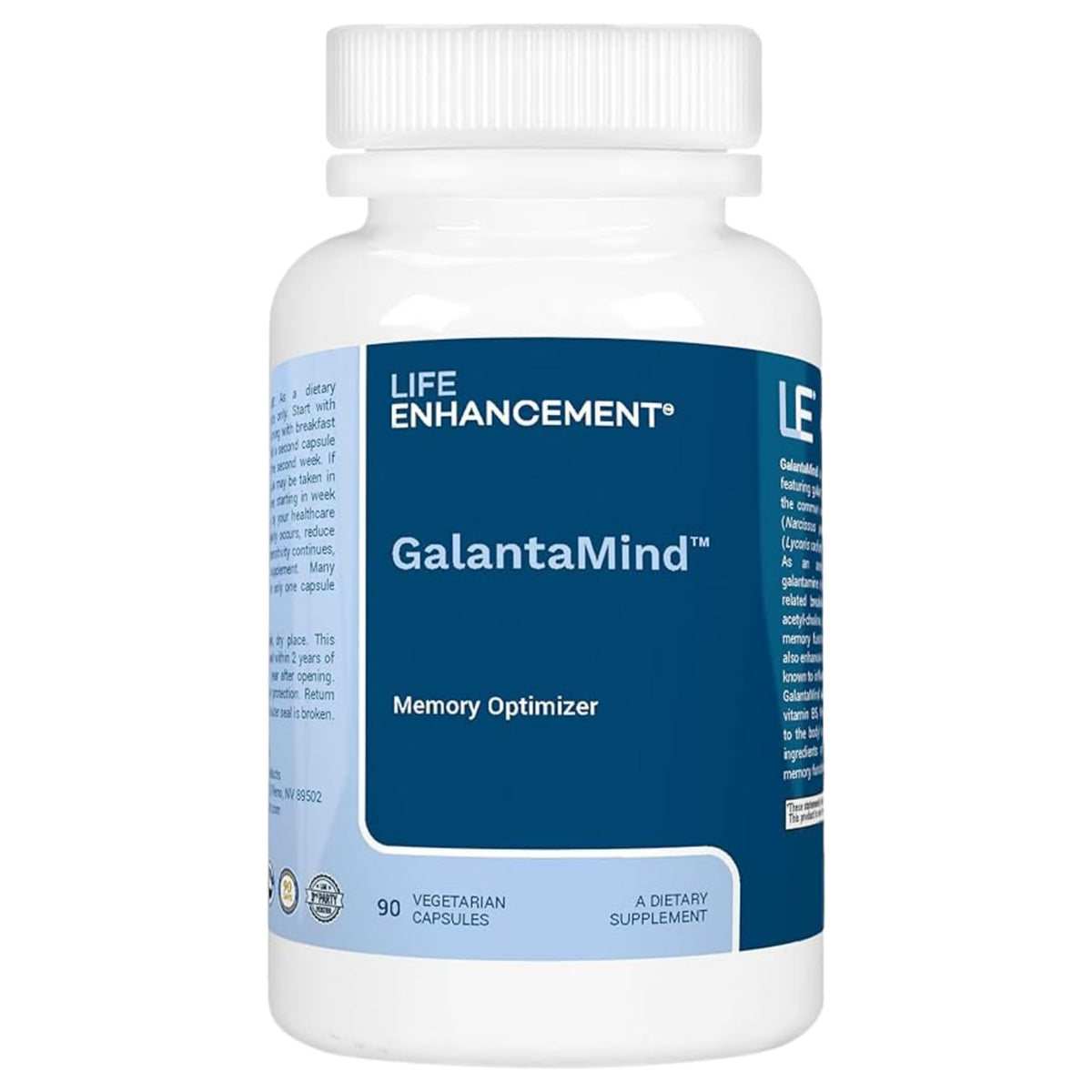 Life Enhancement GalantaMind capsule closeup for memory support and focus.