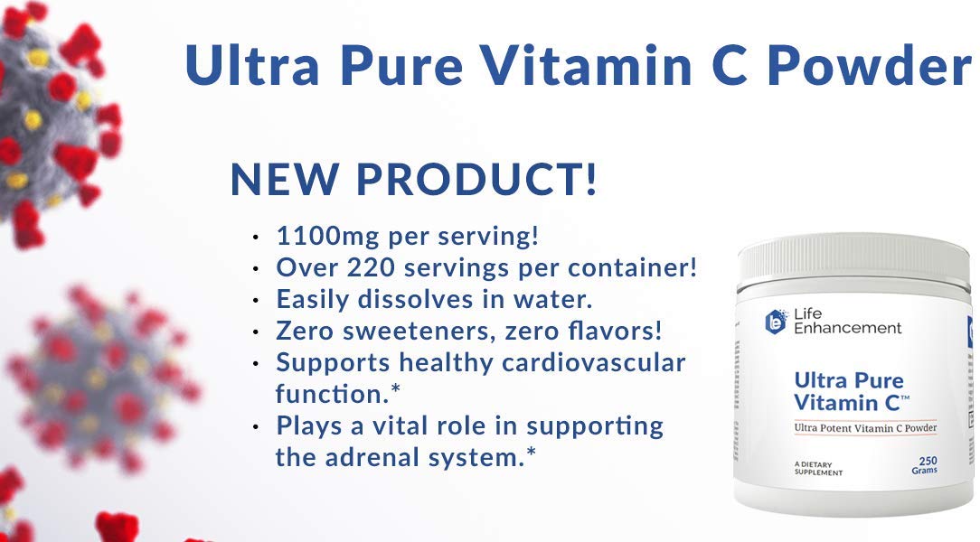 Close-up of Life Enhancement Ultra Pure Vitamin C Powder texture
