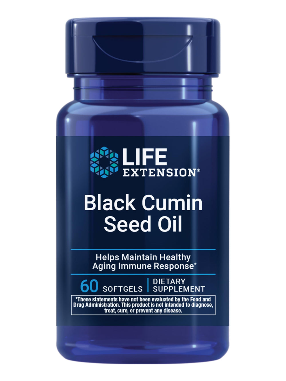 Life Extension Aceite de comino negro - botella, apoya la respuesta inmune saludable.