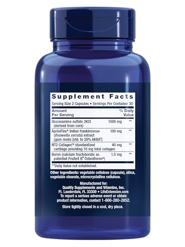 Life Extension ArthroMax Advanced NT2 Collagen capsules close-up highlights premium joint support blend.