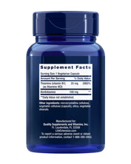 Life Extension Benfotiamine capsules in a bottle offer daily brain and heart support.