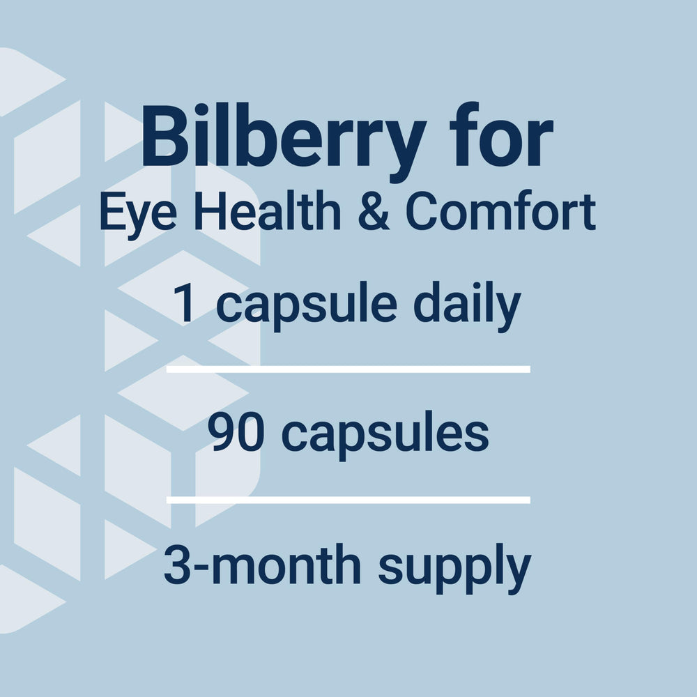 Life Extension Bilberry European Extract 90 capsules indicating a three-month supply