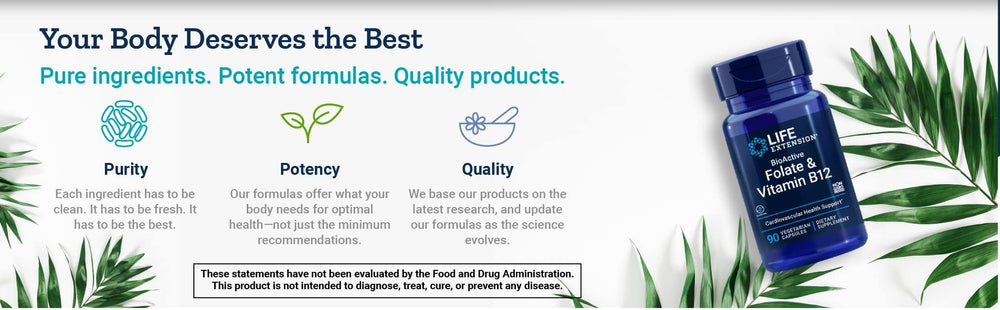 Life Extension BioActive Folate & B12 daily dose setup illustrates easy supplementation