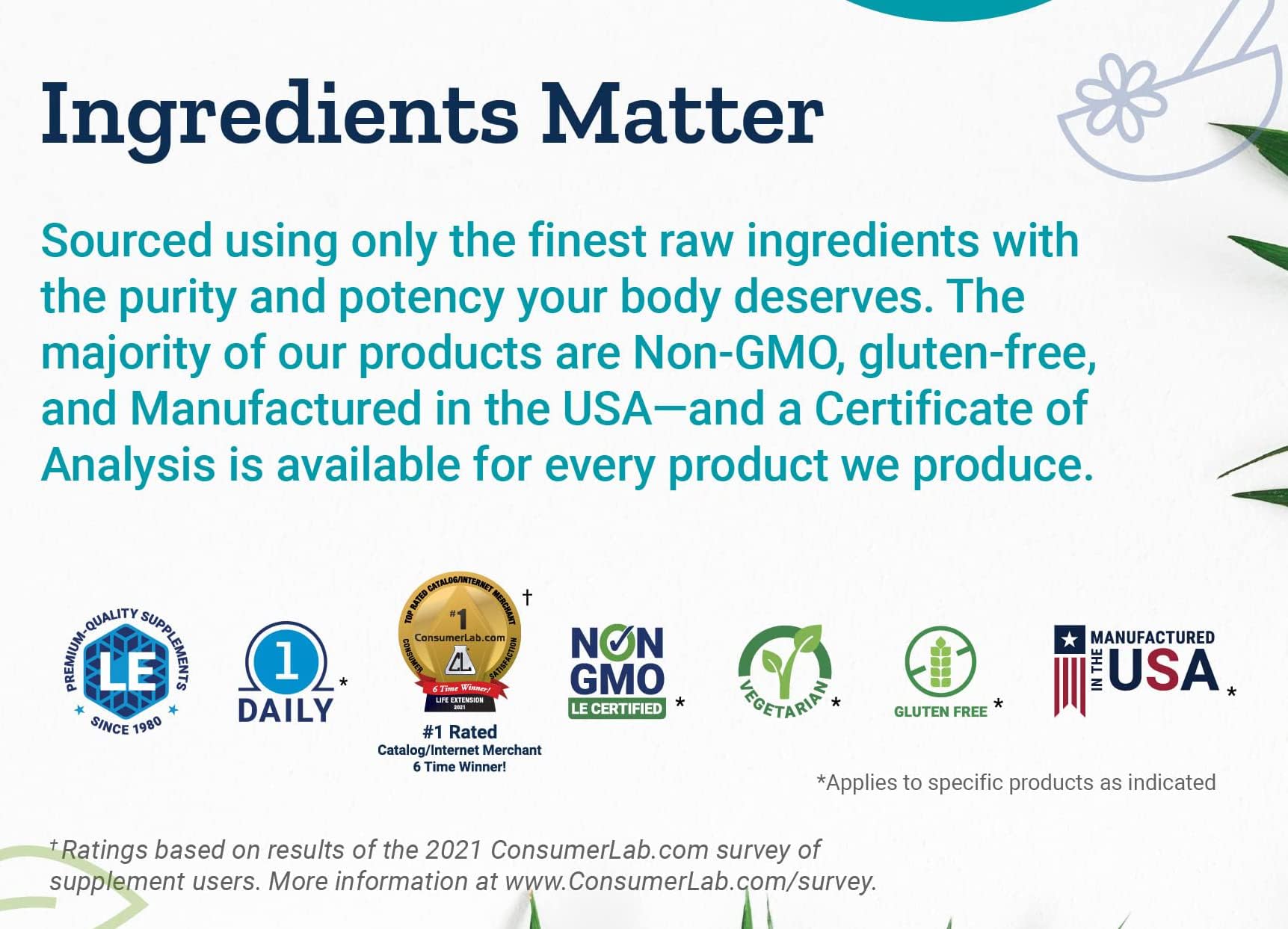 Life Extension BioActive Folate & B12 gluten-free icon signals dietary compatibility