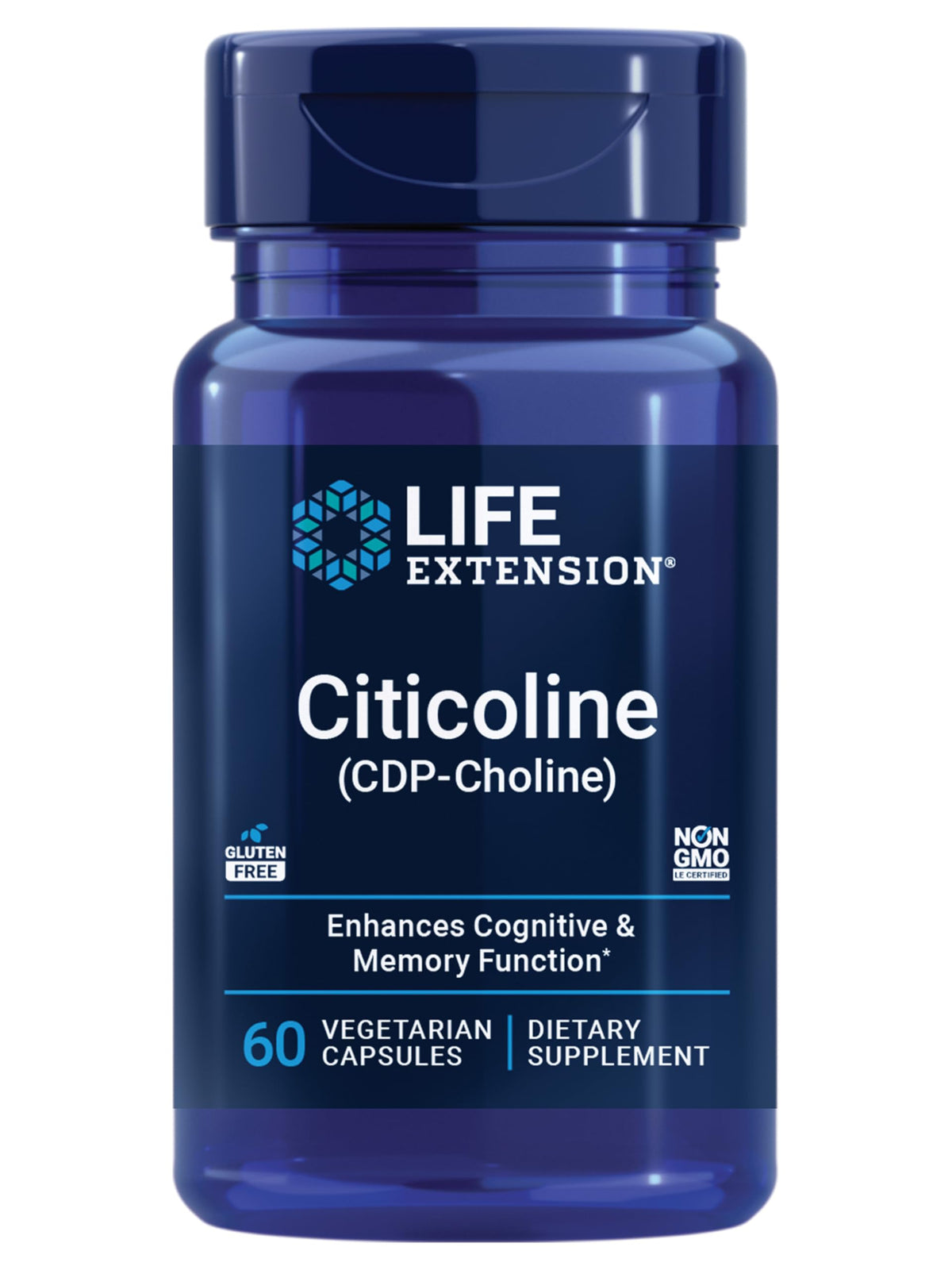 Life Extension Citicoline bottle front view promotes focus and mental clarity