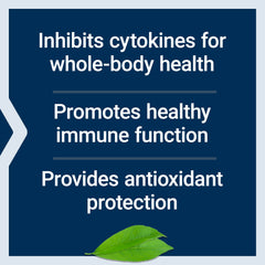Life Extension Cytokine Suppress EGCG bottle with green tea extract mention for antioxidant support.