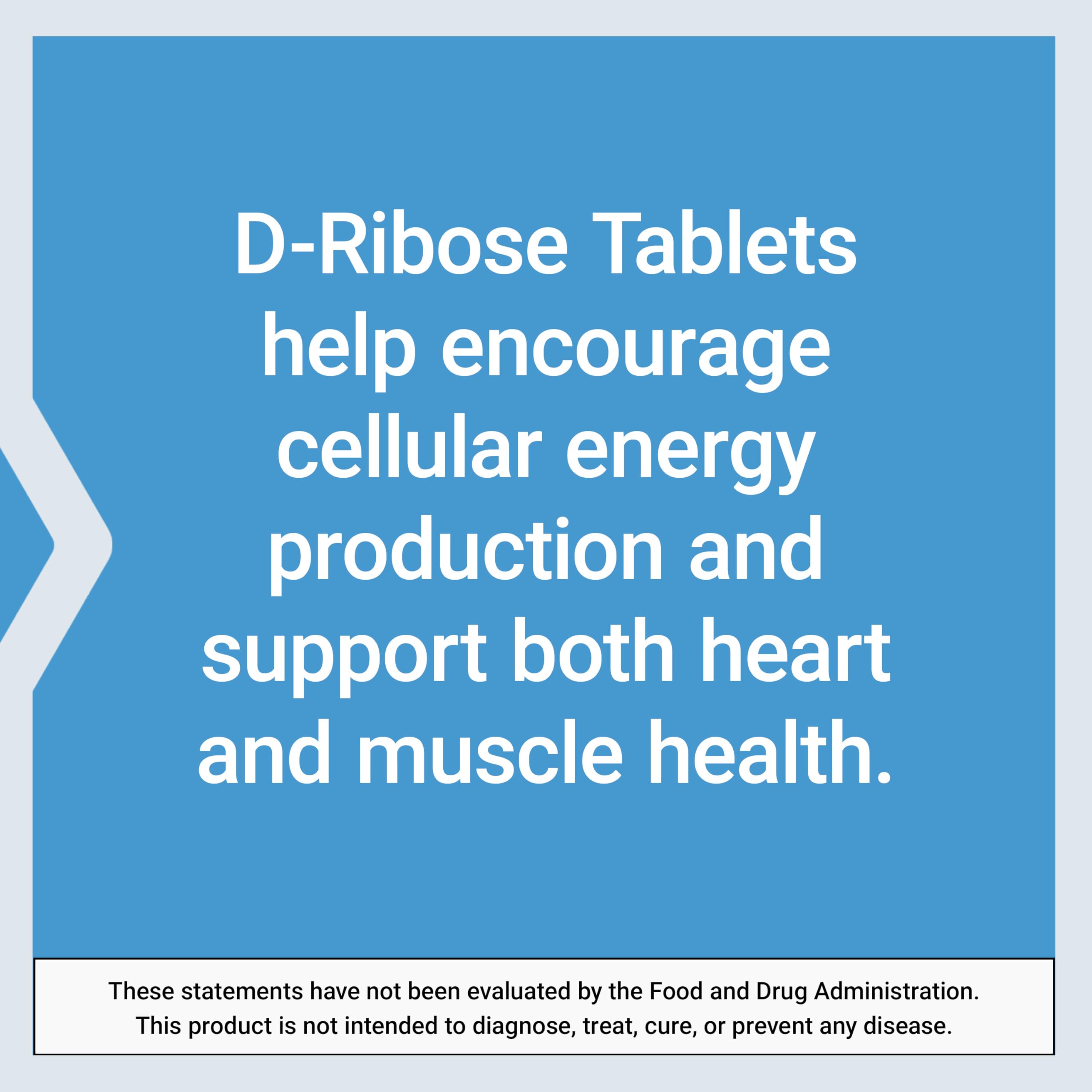 Life Extension D-Ribose Tablets compact pack display on shelf