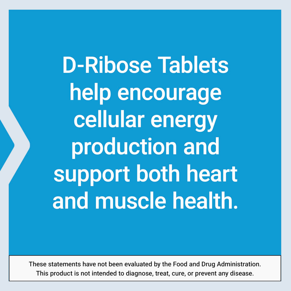 Life Extension D-Ribose Tablets compact pack display on shelf