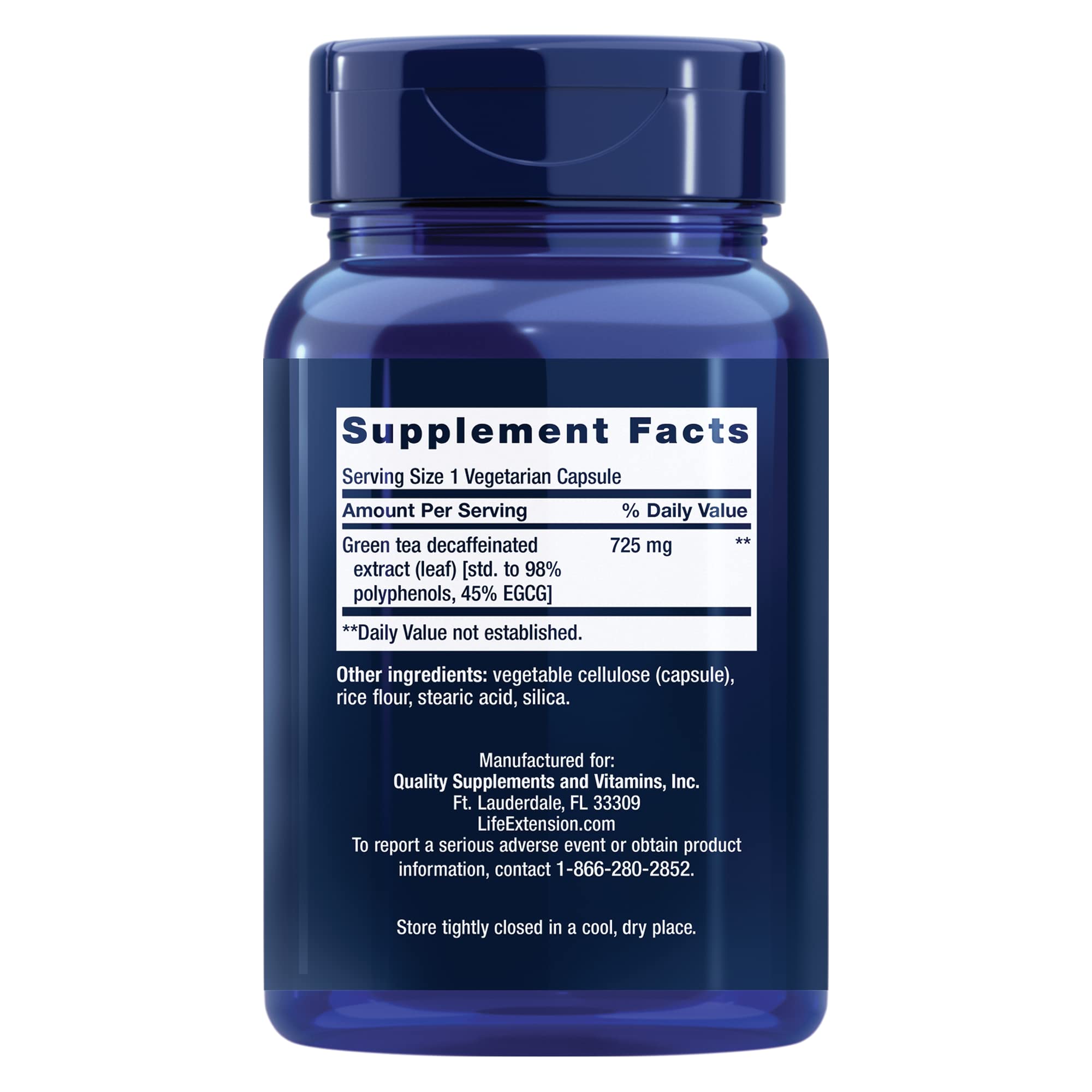 Life Extension Mega Green Tea Extract capsules arranged to reveal shape